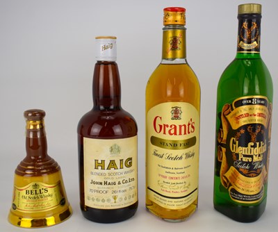 Lot 168 - WHISKY; four bottles of Scotch whisky...