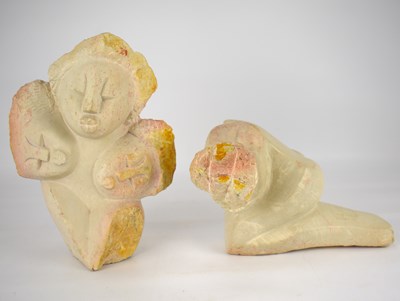 Lot 681 - Two modern contemporary carved stone figures,...