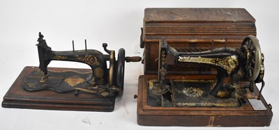 Lot 411 - VARLEY & WOLFENDEN; a sewing machine, together...