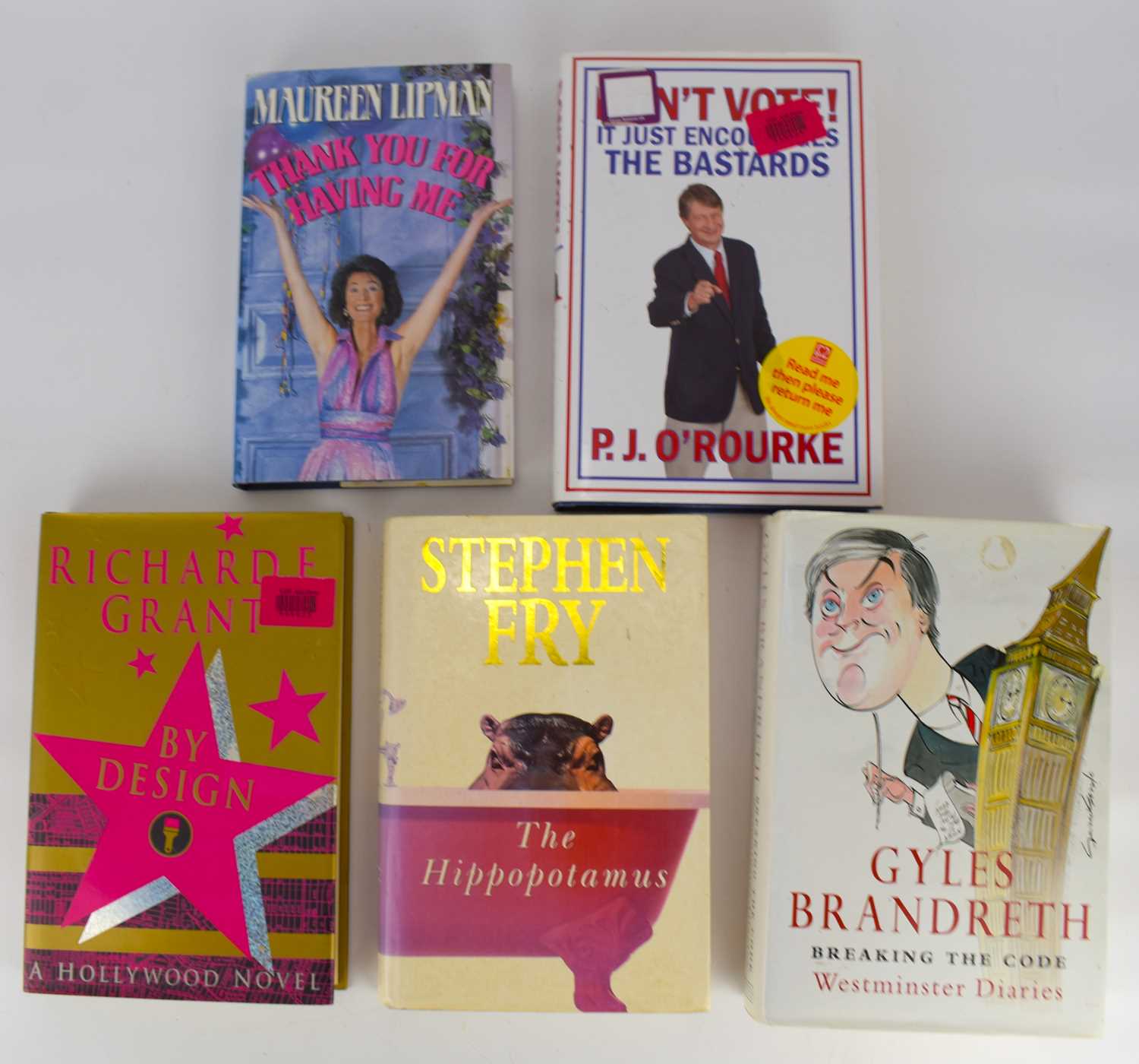 Lot 800 - Five celebrity signed books, comprising...