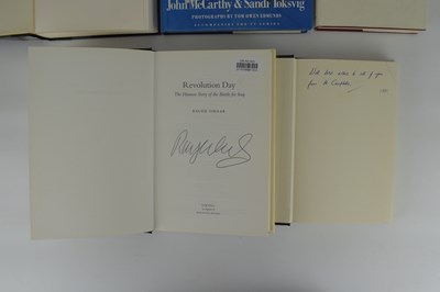 Lot 801 - Five signed sporting and topographical books,...