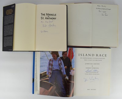 Lot 801 - Five signed sporting and topographical books,...