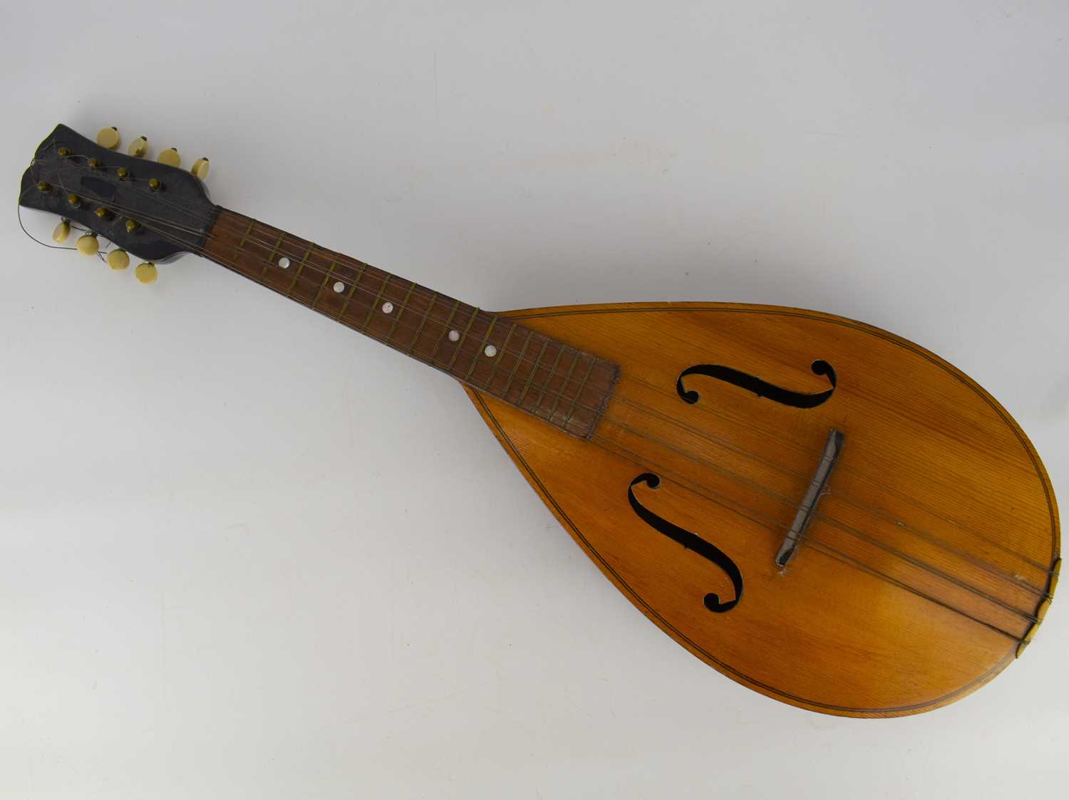 Lot 776 - A vintage F-hole mandolin of pear shape, set...