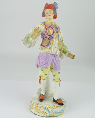 Lot 573 - CHELSEA; an 18th century porcelain figure of a...