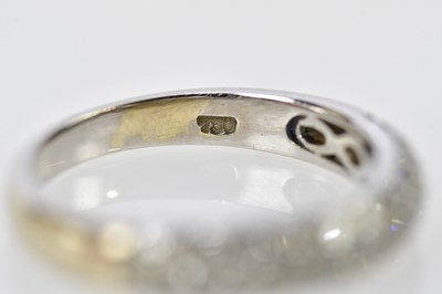 Lot 131 - An 18ct white gold brilliant cut pave diamond...