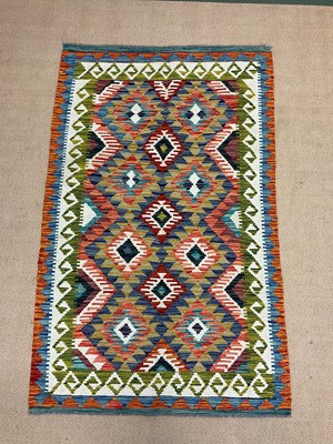 Lot 547 - A Chobi kilim, length 161cm, width 100cm.