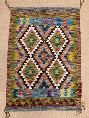 Lot 548 - A Chobi Kilim, length 120cm, width 84cm.