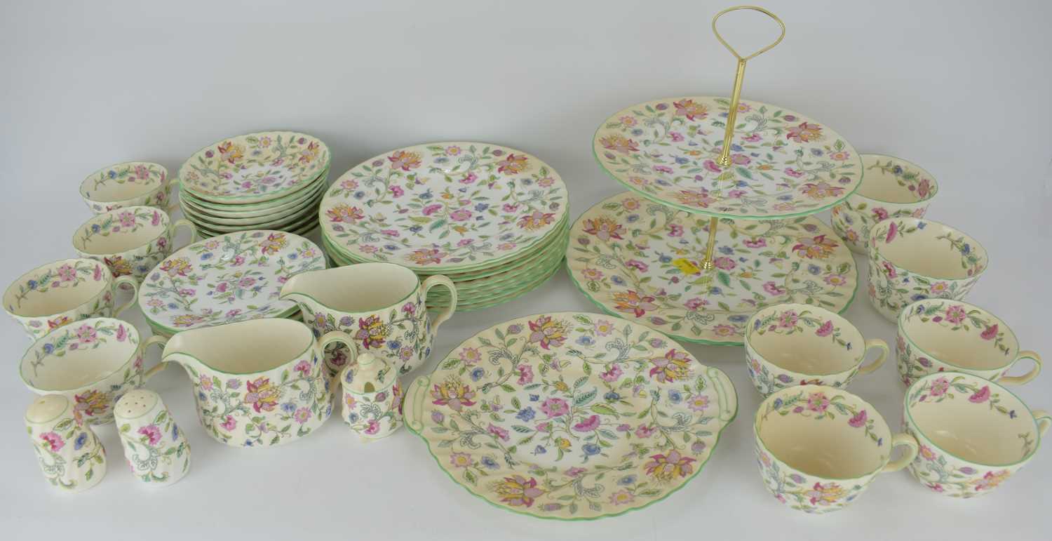 Lot 535 - MINTON; a forty-piece 'Haddon Hall' pattern