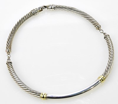 Lot 378 - DAVID YURMAN; a sterling silver collar with...