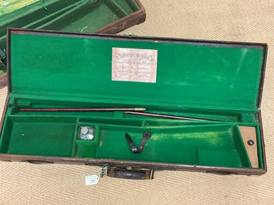 Lot 12 - A Lloyd and Son leather gun case with brass...