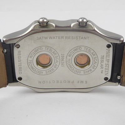 Lot 1191 - PHILIP STEIN; a Teslar Dual Time Zone watch,...