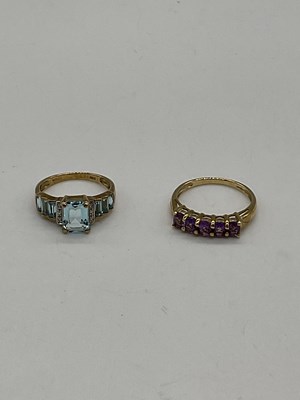 Lot 426 - Two 9ct yellow gold dress rings, size L 1/2,...