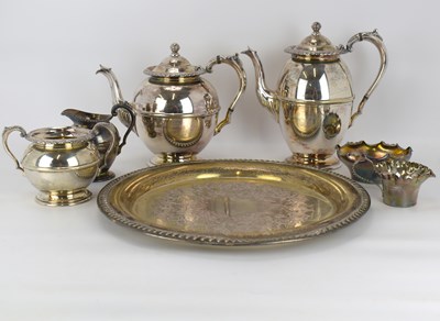 Lot 844 - A four-piece silver plated tea and coffee set,...