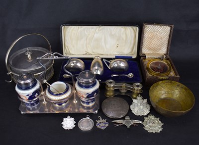 Lot 150 - A hallmarked silver cruet set comprising...