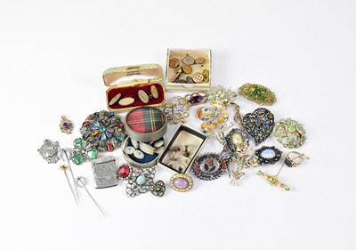 Lot 1159 - A small quantity of costume jewellery,...