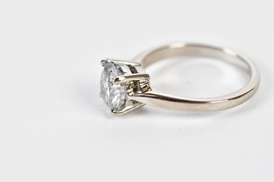 Lot 46 - An 18ct white gold single stone diamond...
