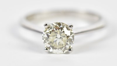 Lot 46 - An 18ct white gold diamond solitaire ring, the...
