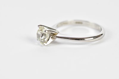 Lot 46 - An 18ct white gold diamond solitaire ring, the...