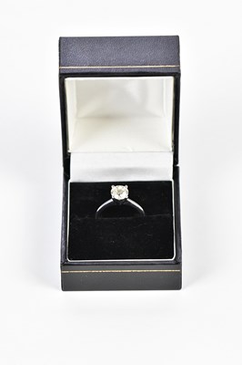 Lot 46 - An 18ct white gold diamond solitaire ring, the...