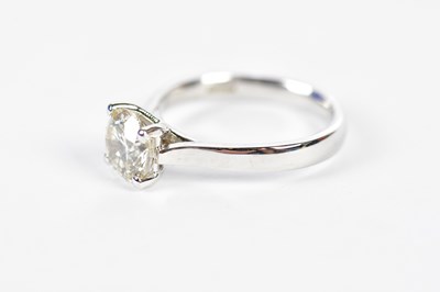 Lot 33 - An 18ct white gold diamond solitaire ring, the...