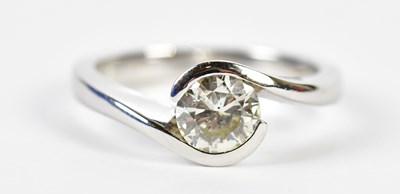 Lot 53 - An 18ct white gold diamond solitaire ring, the...