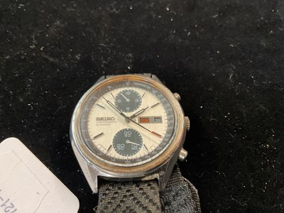 Lot 2896 - SEIKO; an early 1970s automatic chronograph...