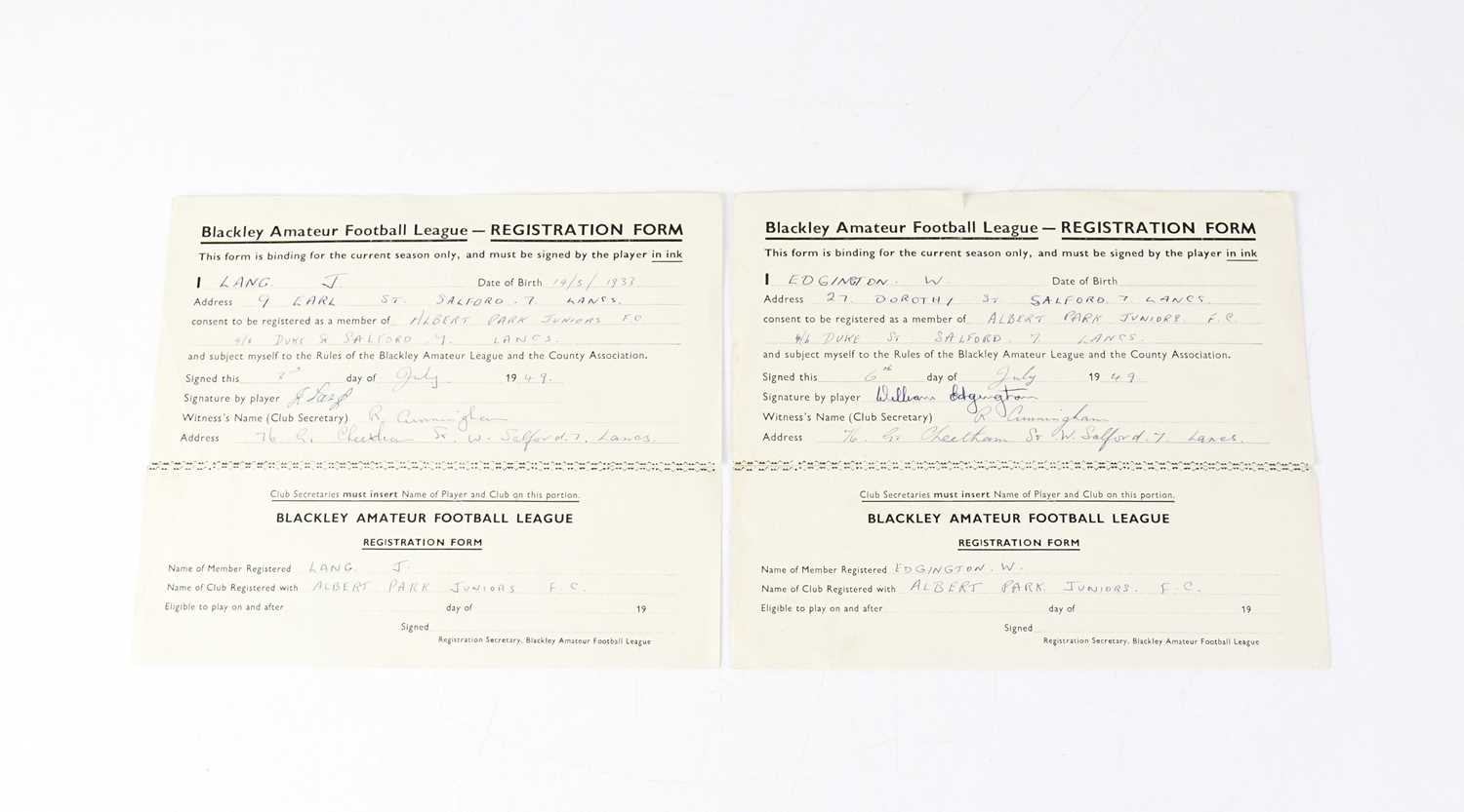 Lot 771 - MANCHESTER UNITED; two Blakely Amateur...