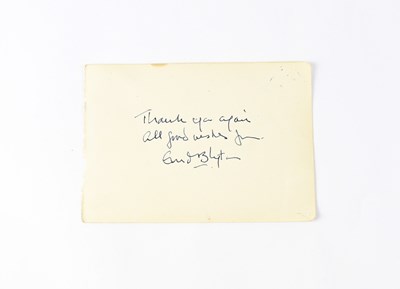 Lot 822 - ENID BLYTON; a torn page from an autograph...