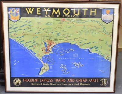 Lot 369 - A vintage GWR/SR poster 'Weymouth & District',...