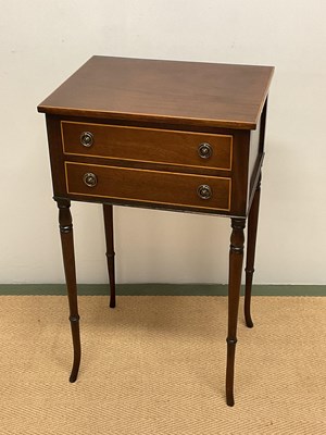 Lot 638 - A reproduction mahogany and line inlaid two...