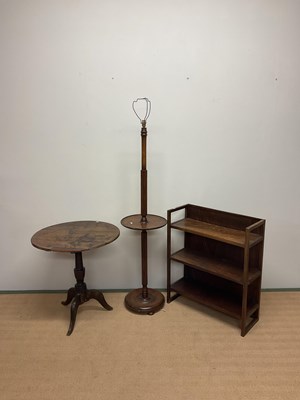 Lot 633 - An oak standard lamp, height 170cm, diameter...