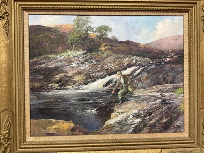 Lot 301 - CLIVE MADGWICK; oil on canvas, fisherman...