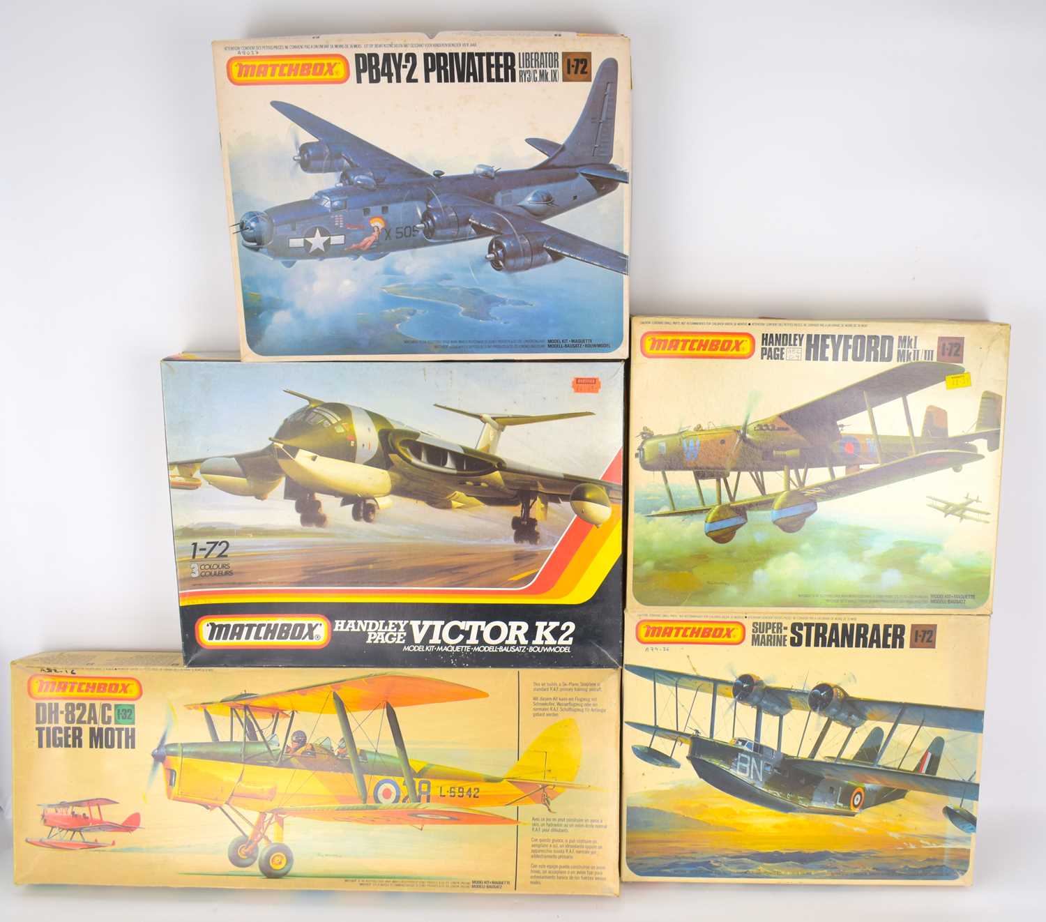 Lot 232 - MATCHBOX; five aeroplane model kits,