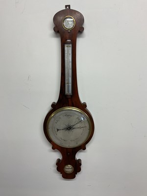 Lot 499 - A mid-19th century rosewood wheel barometer,...