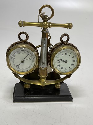 Lot 497 - A circa 1900 novelty brass weather station...