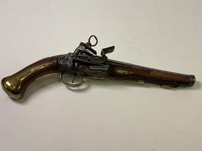 Lot 7 - An early 19th century flintlock pistol with...