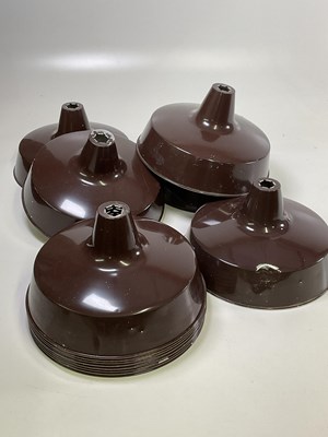 Lot 528 - Thirteen 1960's/70's industrial pendant shades,...