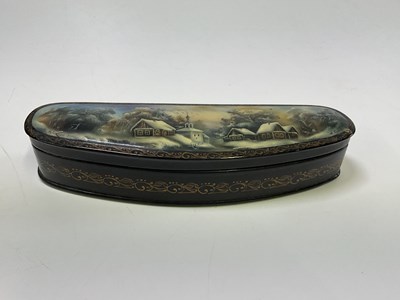 Lot 41 - A Russian lacquered box featuring a...