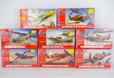 Lot 247 - AIRFIX; eight aeroplane model kits, mostly...