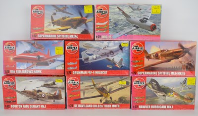 Lot 249 - AIRFIX; eight 1:72 scale model aeroplane kits,...