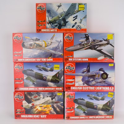 Lot 250 - AIRFIX; seven 1:72 scale model aeroplane kits,...