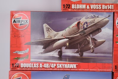 Lot 248 - AIRFIX; seven 1:72 scale model plane kits,...