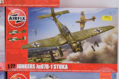 Lot 248 - AIRFIX; seven 1:72 scale model plane kits,...