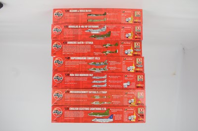 Lot 248 - AIRFIX; seven 1:72 scale model plane kits,...