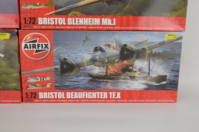 Lot 252 - AIRFIX; eight 1:72 scale model aeroplane kits,...