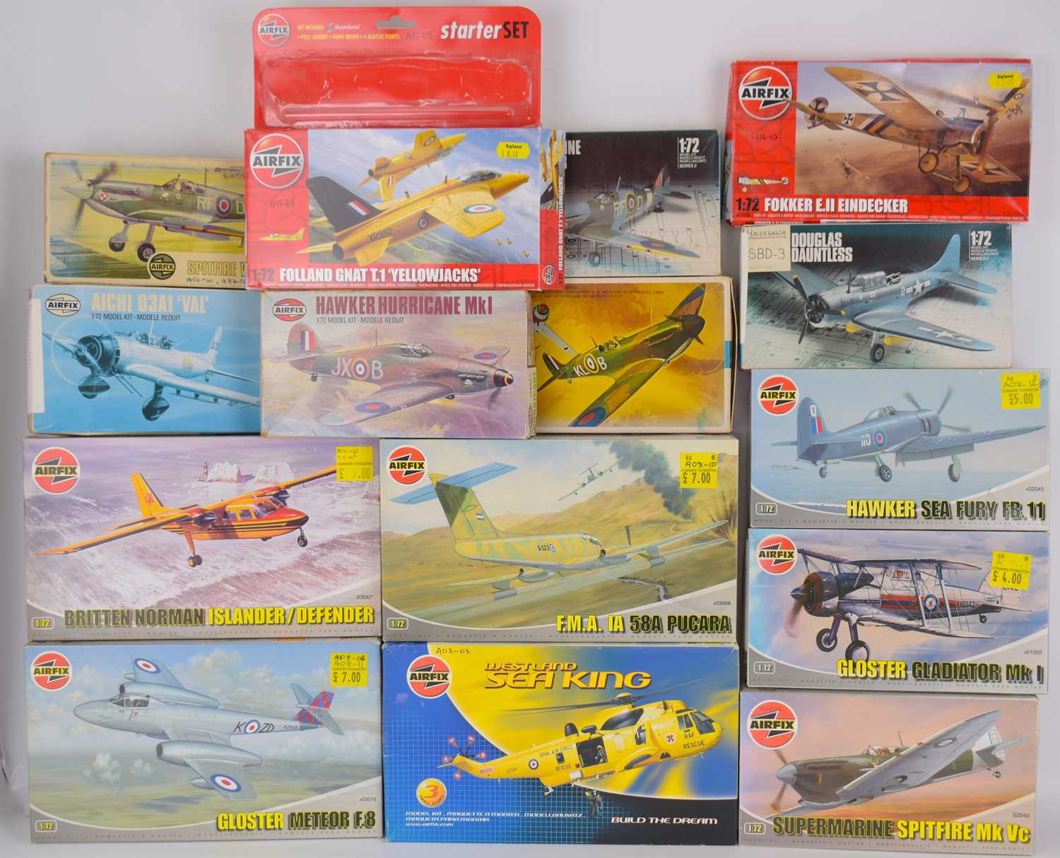 Lot 244 - AIRFIX; fifteen various model plane kits, to...