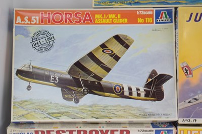 Lot 240 - ITALERI; eight scale model aeroplane kits,...