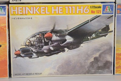 Lot 240 - ITALERI; eight scale model aeroplane kits,...