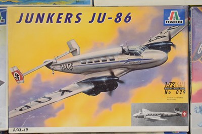 Lot 240 - ITALERI; eight scale model aeroplane kits,...