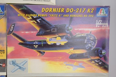 Lot 240 - ITALERI; eight scale model aeroplane kits,...